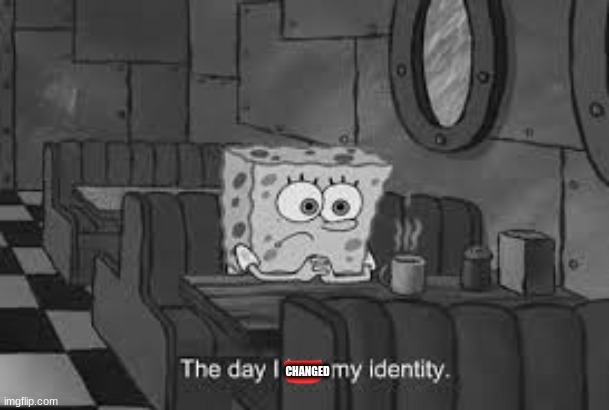 The day I lost my identity | CHANGED | image tagged in the day i lost my identity | made w/ Imgflip meme maker