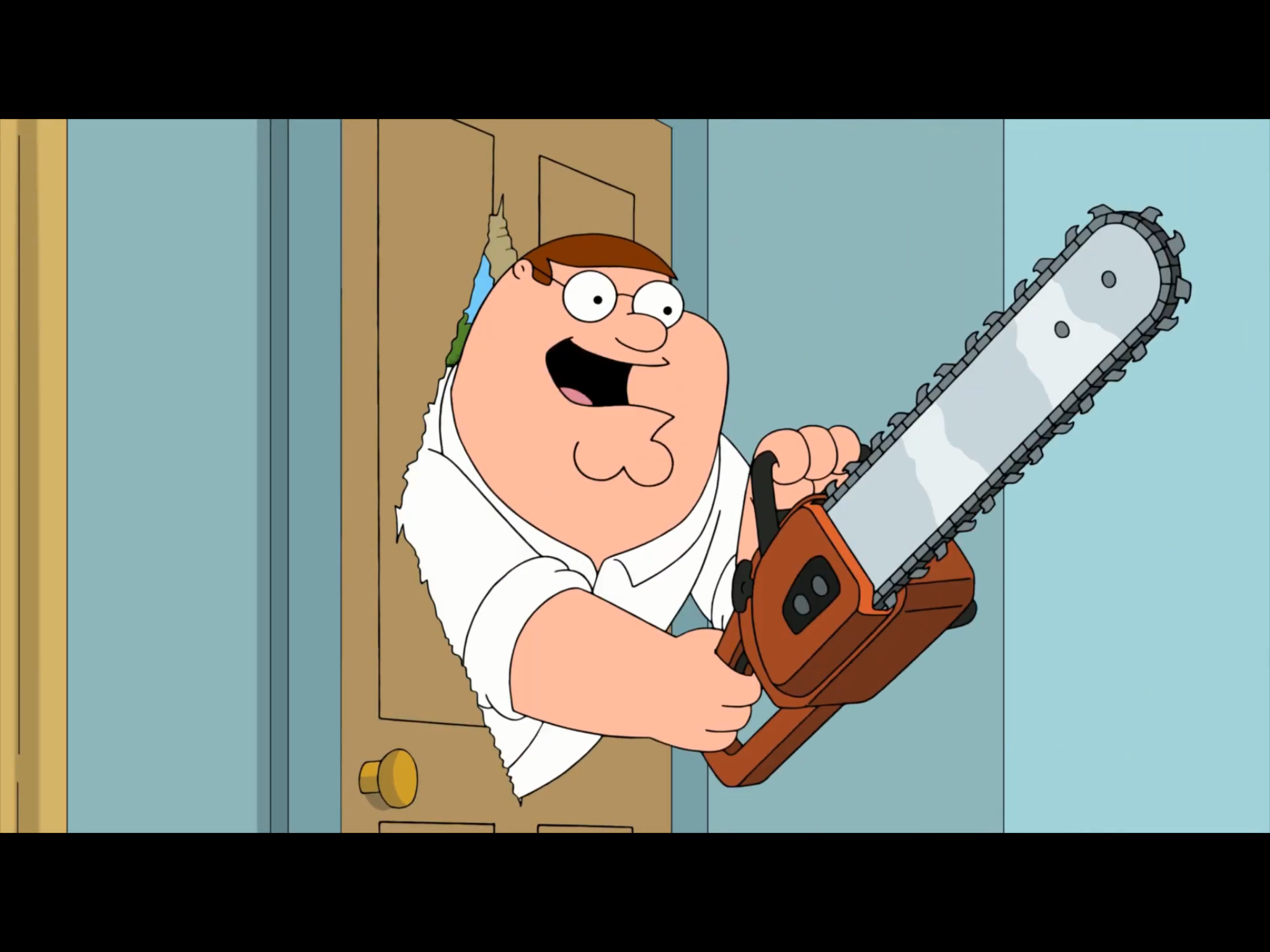 High Quality Peter Griffin with Chainsaw Blank Meme Template