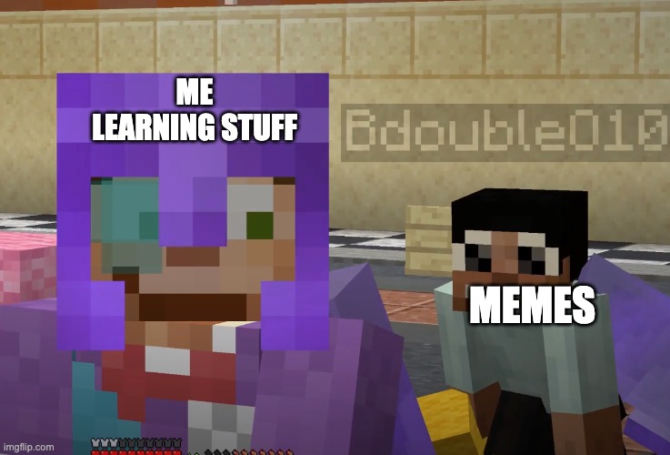 ME LEARNING STUFF; MEMES | image tagged in memes,hermitcraft | made w/ Imgflip meme maker