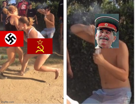 eastern front in a nutshell | image tagged in dabbing dude | made w/ Imgflip meme maker