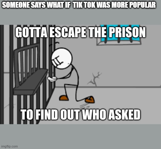 Henry Stickmin Nobody Asked | SOMEONE SAYS WHAT IF  TIK TOK WAS MORE POPULAR | image tagged in henry stickmin nobody asked | made w/ Imgflip meme maker