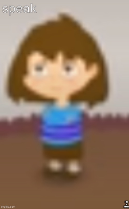 frisk standing | I FELL TO THE MINE | image tagged in frisk standing | made w/ Imgflip meme maker