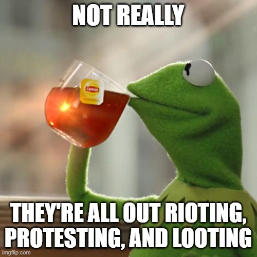But That's None Of My Business Meme | NOT REALLY THEY'RE ALL OUT RIOTING, PROTESTING, AND LOOTING | image tagged in memes,but that's none of my business,kermit the frog | made w/ Imgflip meme maker
