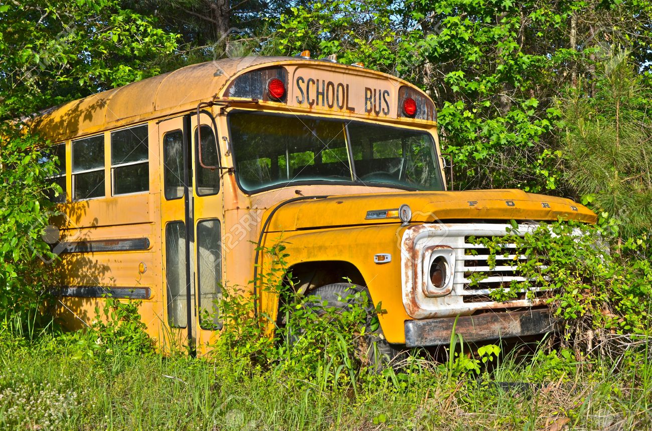 Abandoned School Bus Blank Meme Template
