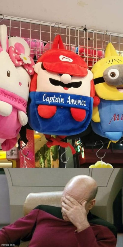 he is an italian plumber made by japan! | image tagged in memes,captain picard facepalm,mario,you had one job,captain america | made w/ Imgflip meme maker