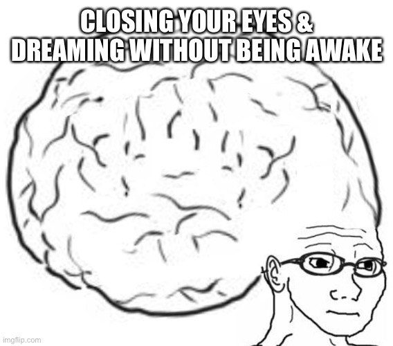 Big Brain | CLOSING YOUR EYES & DREAMING WITHOUT BEING AWAKE | image tagged in big brain | made w/ Imgflip meme maker