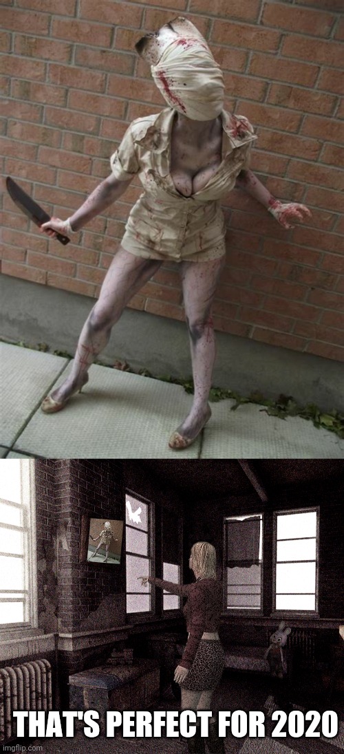 FULL FACE MASK | THAT'S PERFECT FOR 2020 | image tagged in silent hill,nurse,spooktober,cosplay,mask,2020 | made w/ Imgflip meme maker