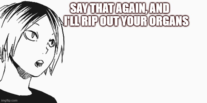 SAY THAT AGAIN, AND
                     I'LL RIP OUT YOUR ORGANS | made w/ Imgflip meme maker