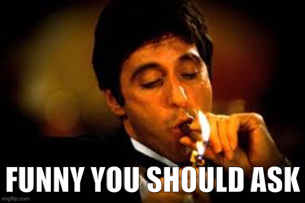 “What racist comments have been deleted?” | FUNNY YOU SHOULD ASK | image tagged in al pacino cigar | made w/ Imgflip meme maker