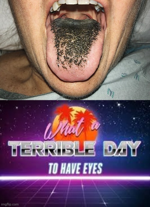 image tagged in what a terrible day to have eyes,hairy tongue,what are memes | made w/ Imgflip meme maker