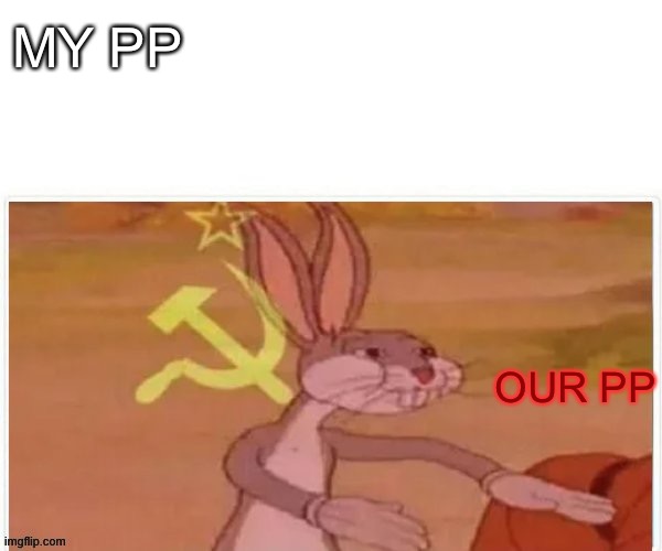 communist bugs bunny | MY PP; OUR PP | image tagged in communist bugs bunny | made w/ Imgflip meme maker