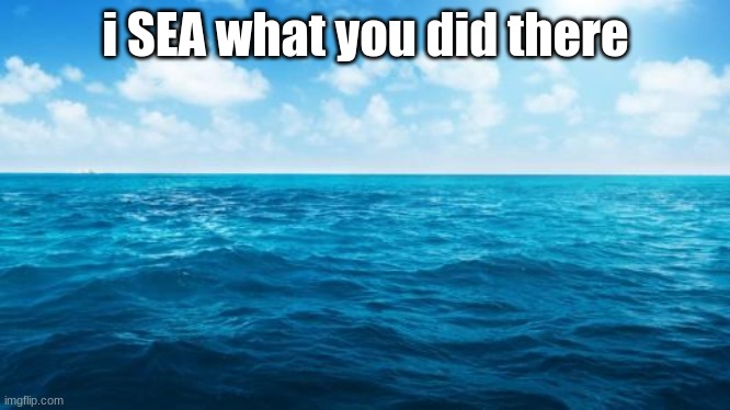 Ocean | i SEA what you did there | image tagged in ocean | made w/ Imgflip meme maker