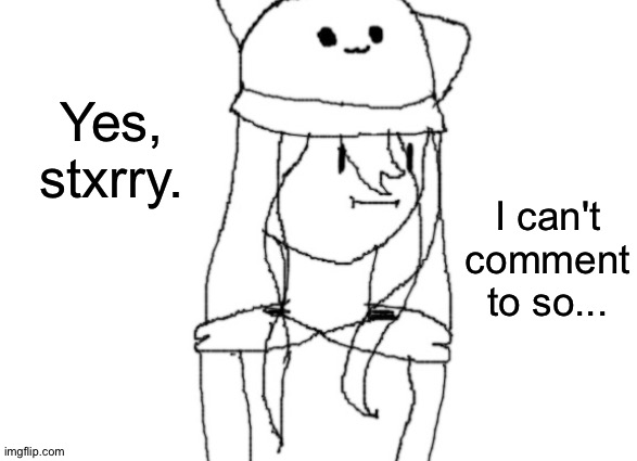 Well that's good, stxrry. | Yes, stxrry. I can't comment to so... | image tagged in shiyu have something to say | made w/ Imgflip meme maker