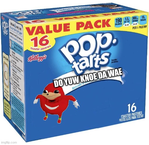 pop tarts | DO YUW KNOE DA WAE | image tagged in pop tarts | made w/ Imgflip meme maker