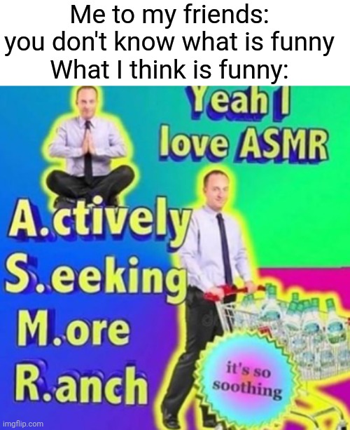 Me to my friends: you don't know what is funny
What I think is funny: | image tagged in gotanypain | made w/ Imgflip meme maker
