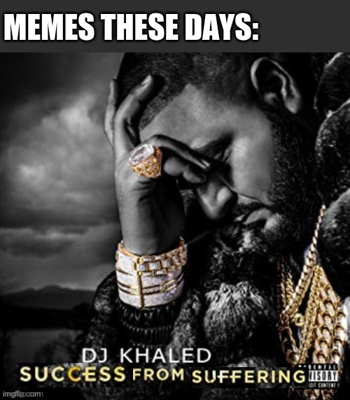 Getting upvotes off of others misery! | MEMES THESE DAYS: | image tagged in success from suffering | made w/ Imgflip meme maker