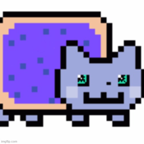 Nyan Cat But I Changed the colors on Pixilart. ( my user on Pixilart is Spooktober by the way ) sorry it's a bit blurry. | made w/ Imgflip meme maker