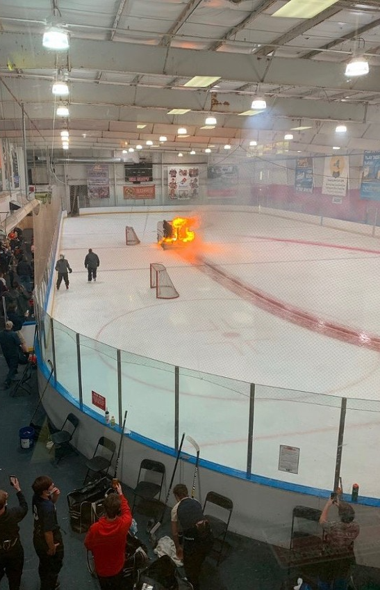 Flaming Zamboni Blank Meme Template