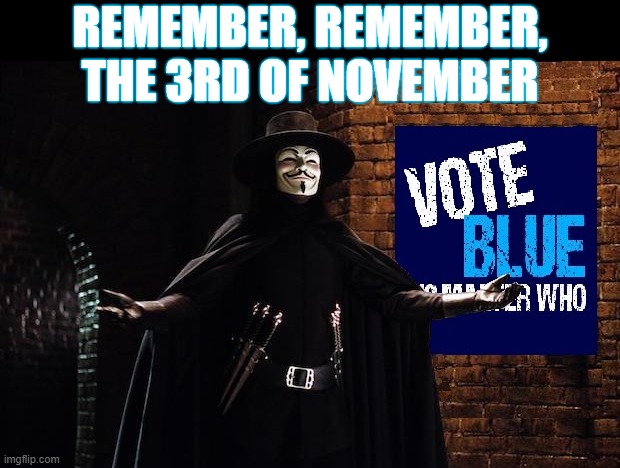 REMEMBER, REMEMBER, THE 3RD OF NOVEMBER | REMEMBER, REMEMBER, THE 3RD OF NOVEMBER | image tagged in vote,biden,harris,democrat,blue wave,v | made w/ Imgflip meme maker