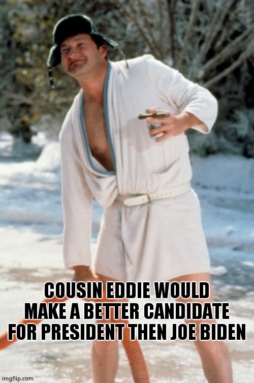 Cousin Eddie  | COUSIN EDDIE WOULD MAKE A BETTER CANDIDATE FOR PRESIDENT THEN JOE BIDEN | image tagged in cousin eddie | made w/ Imgflip meme maker
