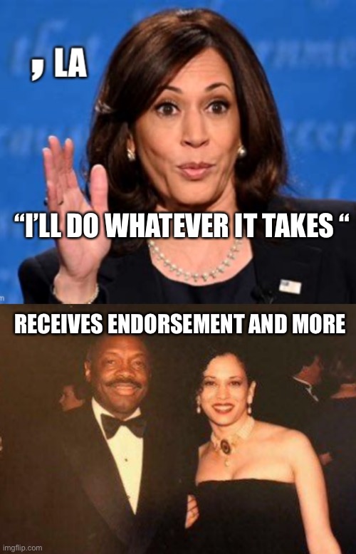 Whatever it takes | “I’LL DO WHATEVER IT TAKES “; RECEIVES ENDORSEMENT AND MORE | image tagged in kamala harris,old man,democrats | made w/ Imgflip meme maker