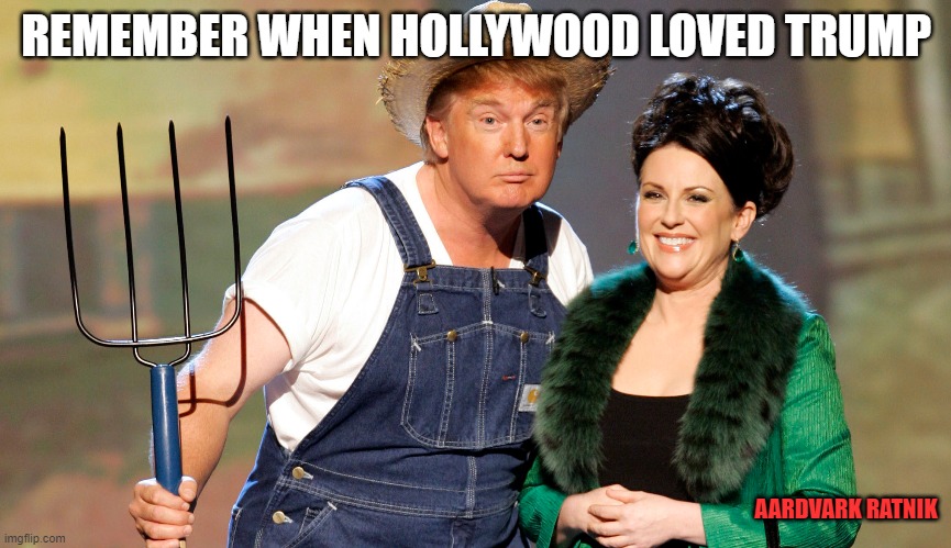 remember when | REMEMBER WHEN HOLLYWOOD LOVED TRUMP; AARDVARK RATNIK | image tagged in funny memes,hollywood,donald trump,politics | made w/ Imgflip meme maker