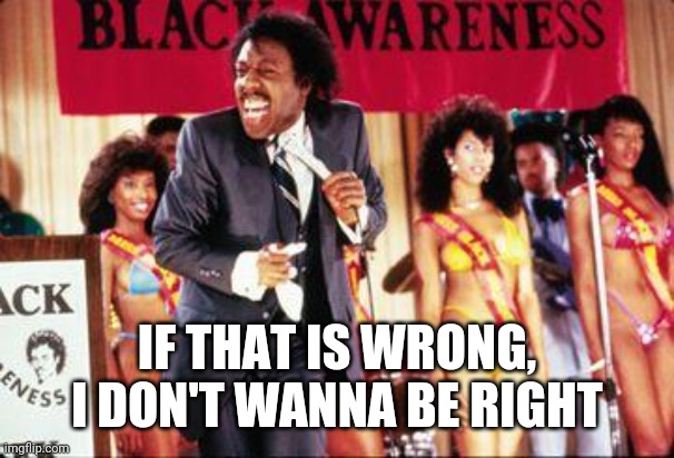 Coming To America Reverend Brown | IF THAT IS WRONG, I DON'T WANNA BE RIGHT | image tagged in coming to america reverend brown | made w/ Imgflip meme maker