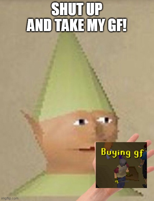 Shut up And take my gf! | SHUT UP AND TAKE MY GF! | image tagged in memes,funny,runescape,buying gf,custom template | made w/ Imgflip meme maker