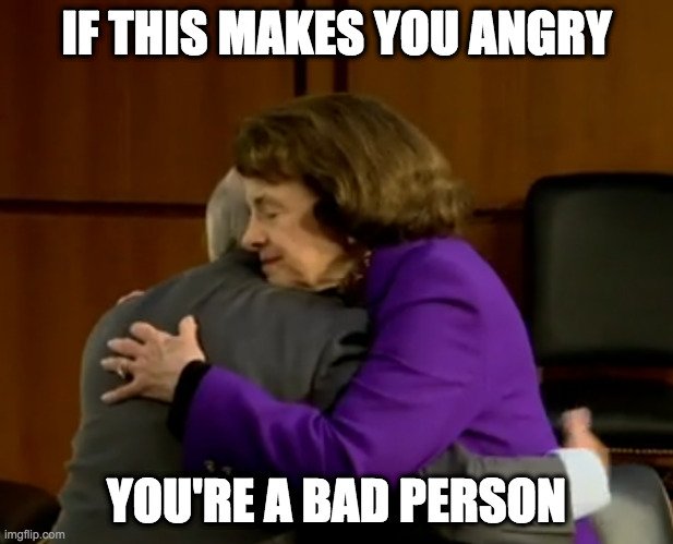 what's wrong with the left? | IF THIS MAKES YOU ANGRY; YOU'RE A BAD PERSON | image tagged in dnc,democrats,violence is never the answer | made w/ Imgflip meme maker