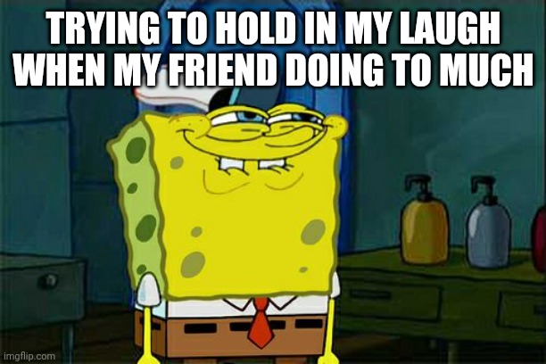 Friends | TRYING TO HOLD IN MY LAUGH WHEN MY FRIEND DOING TO MUCH | image tagged in best friends | made w/ Imgflip meme maker