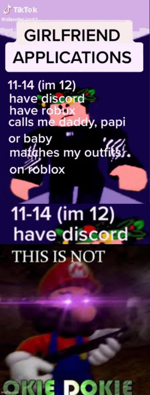 Underage Spotted | image tagged in this is not okie dokie,discord,roblox | made w/ Imgflip meme maker