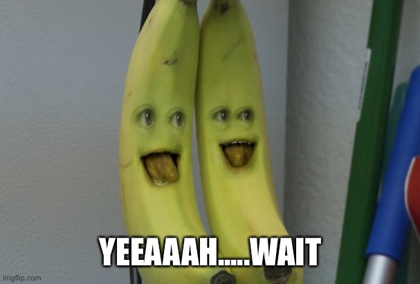 Annoying Orange Banana | YEEAAAH.....WAIT | image tagged in annoying orange banana | made w/ Imgflip meme maker