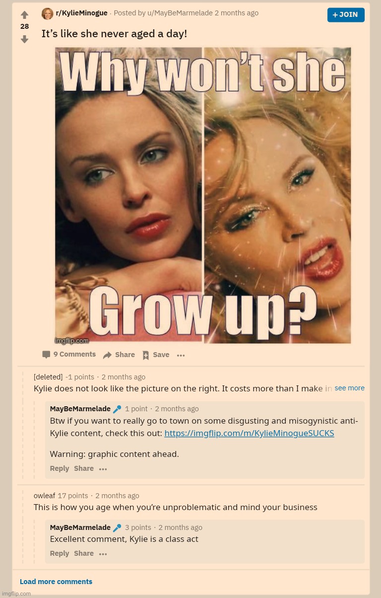 Spreading the link to the celebrated KylieMinogueSUCKS stream, one irate obsessed creepy cringe of a fan/fapboi at a time | image tagged in kylieminoguesucks,kylie minogue,kylie minogue botox,another butthurt imgfliper crying on reddit,kylie minogue plasticalated face | made w/ Imgflip meme maker