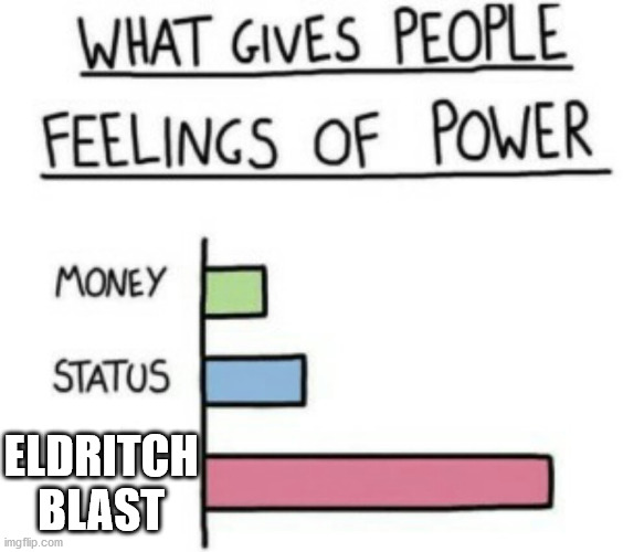 ELDRITCH BLAST | ELDRITCH BLAST | image tagged in what gives people feelings of power | made w/ Imgflip meme maker