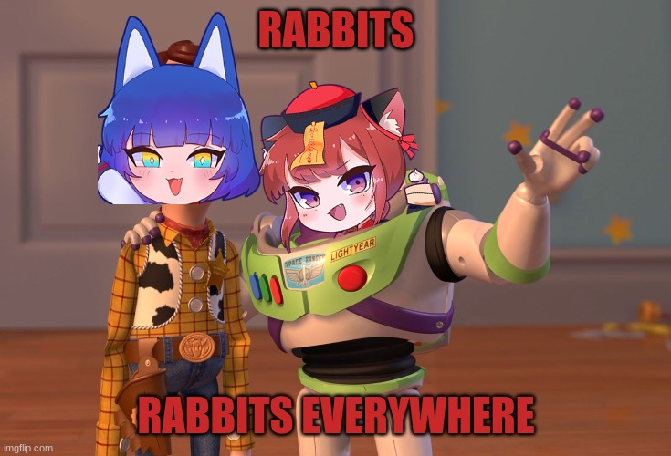 X, X Everywhere | RABBITS; RABBITS EVERYWHERE | image tagged in memes,x x everywhere | made w/ Imgflip meme maker