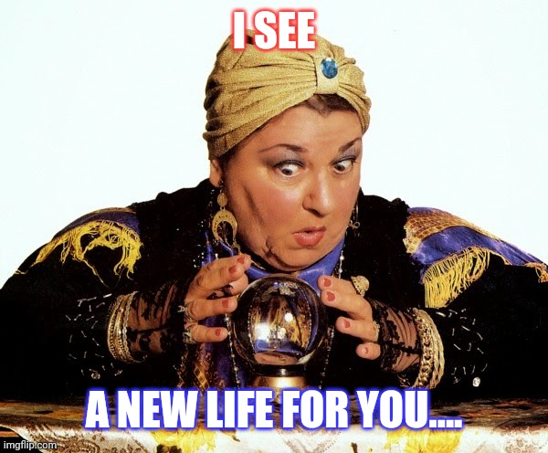Let me consult my Crystal Ball | I SEE; A NEW LIFE FOR YOU.... | image tagged in let me consult my crystal ball,consultant,internet fortune | made w/ Imgflip meme maker