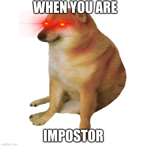 cheems | WHEN YOU ARE; IMPOSTOR | image tagged in cheems | made w/ Imgflip meme maker