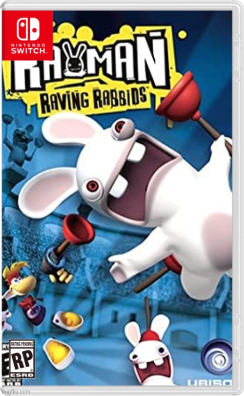 Now you can play the first Rabbids' debut game on Switch with online play! | image tagged in nintendo switch,rabbids,rayman | made w/ Imgflip meme maker