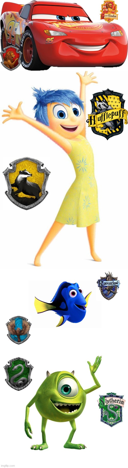 Hogwarts: Pixar edition | image tagged in memes,pixar,walt disney,disney,hogwarts,movies | made w/ Imgflip meme maker
