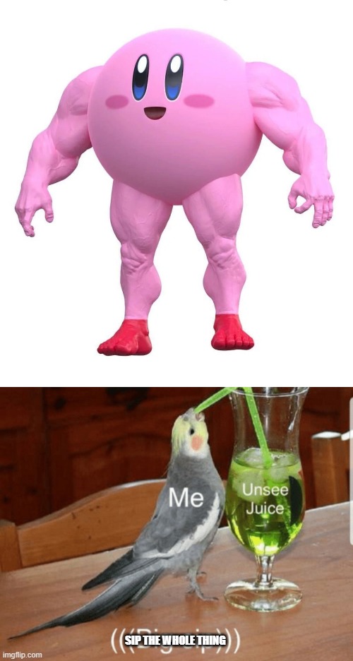 nooooooooooooooooooooooooooooooooooooooooooooooooooooooooooooooooooooooooooooooo!! | SIP THE WHOLE THING | image tagged in unsee juice,sip the whole thing,cursed,kirby | made w/ Imgflip meme maker