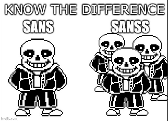 Sanss | image tagged in sans,sans undertale,know the difference | made w/ Imgflip meme maker