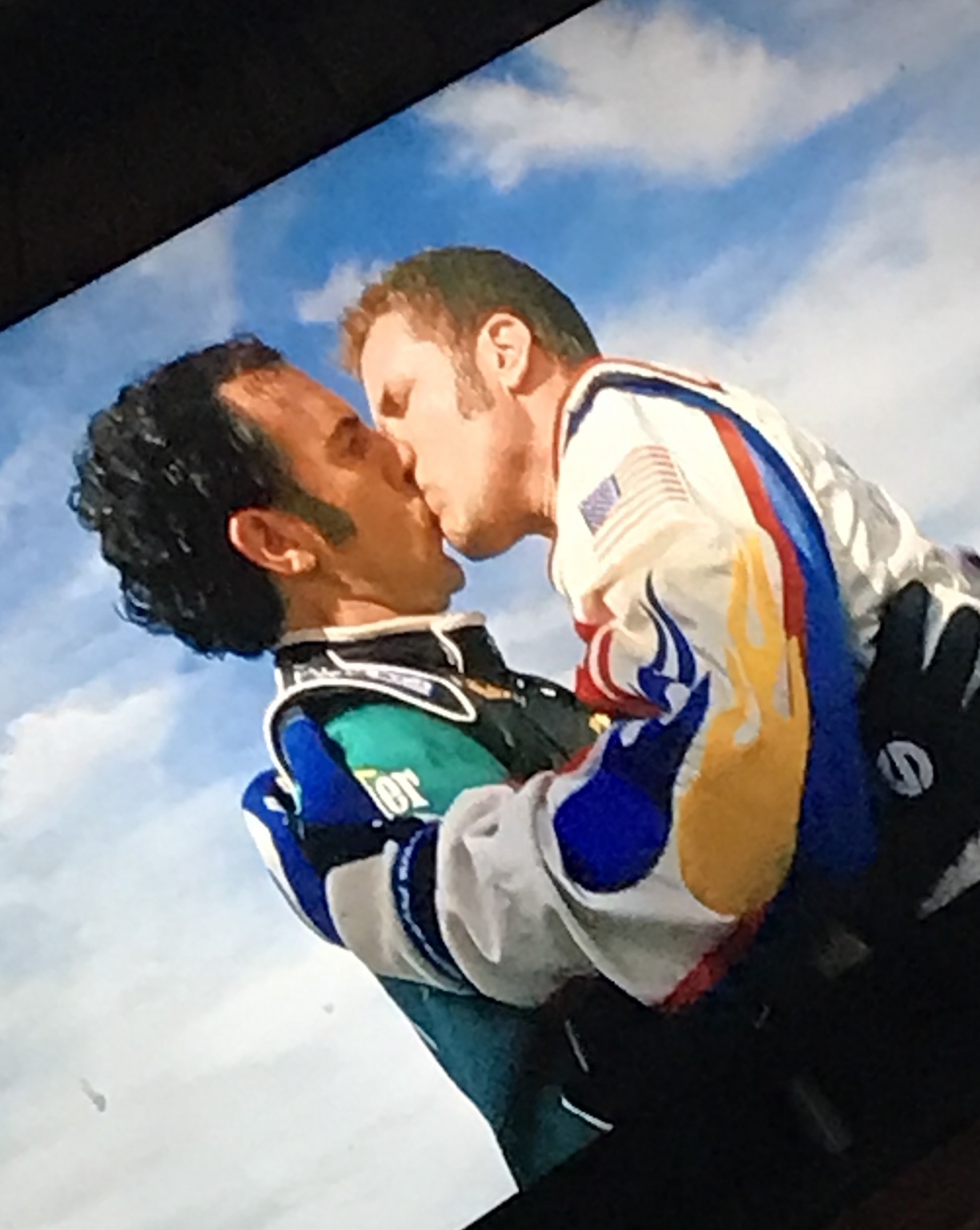 Ricky Bobby kissing Blank Meme Template