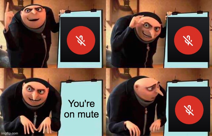 Quote of 2020 |  You're on mute | image tagged in memes,gru's plan,mute,mic,zoom,2020 | made w/ Imgflip meme maker