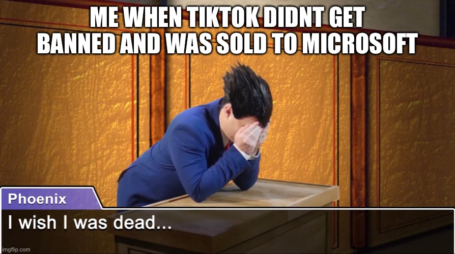 ME WHEN TIKTOK DIDNT GET BANNED AND WAS SOLD TO MICROSOFT | made w/ Imgflip meme maker