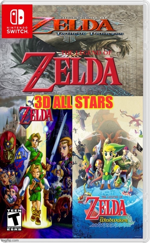 oh yes | image tagged in ocarina of time,wind waker,twilight princess,3d,3d all stars,this is a tag | made w/ Imgflip meme maker