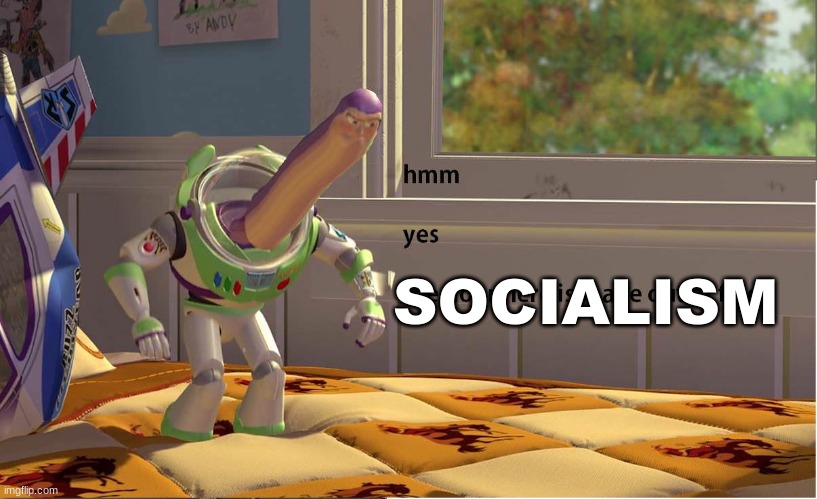 Buzz Lightyear Hmm yes | SOCIALISM | image tagged in buzz lightyear hmm yes | made w/ Imgflip meme maker