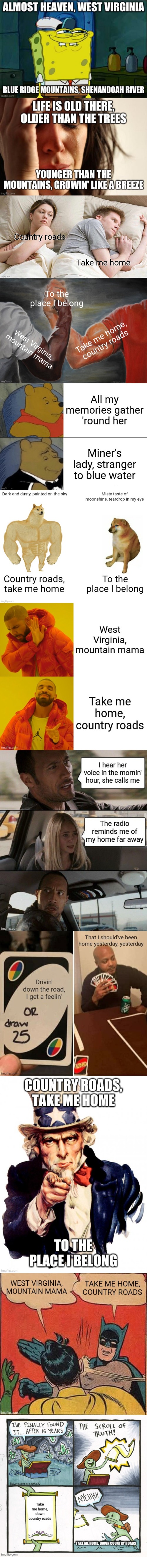 image tagged in country roads 1 | made w/ Imgflip meme maker