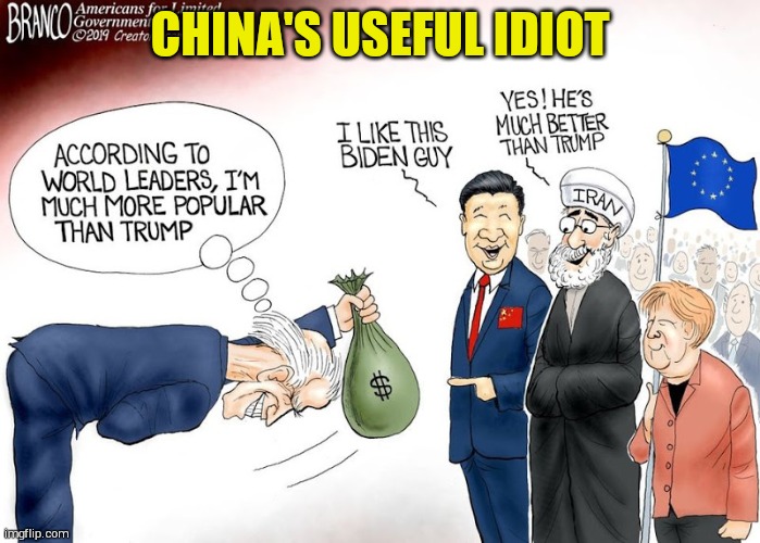 Biden the useful idiot | CHINA'S USEFUL IDIOT | image tagged in biden the useful idiot | made w/ Imgflip meme maker