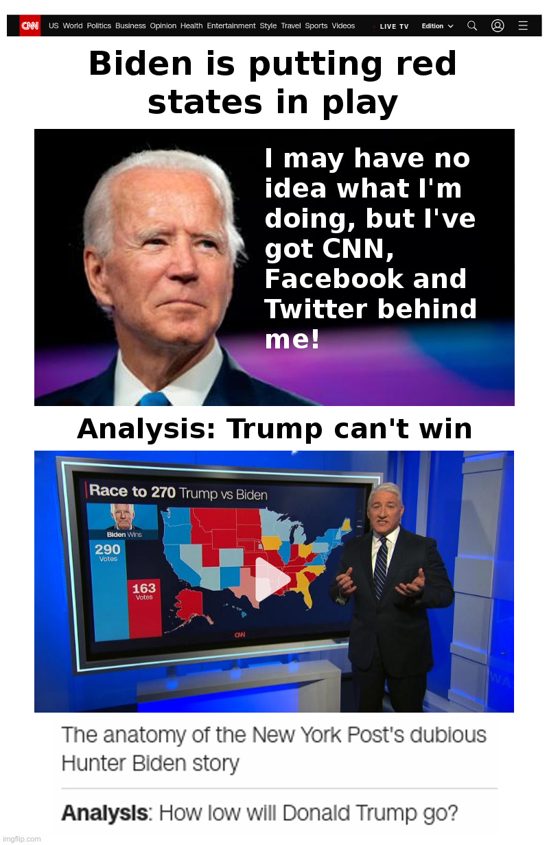 CNN Promotes "Biden Red States" Conspiracy Theory | image tagged in joe biden,cnn,mainstream media,facebook,twitter,fake news | made w/ Imgflip meme maker