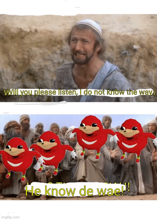 He is the messiah | Will you please listen, I do not know the way. He know de wae! | image tagged in he is the messiah | made w/ Imgflip meme maker